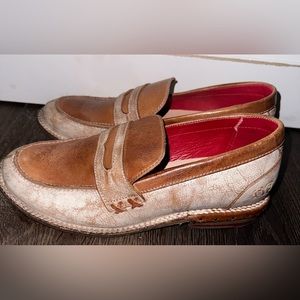 Bed Stu penny loafers tan white size 7 new